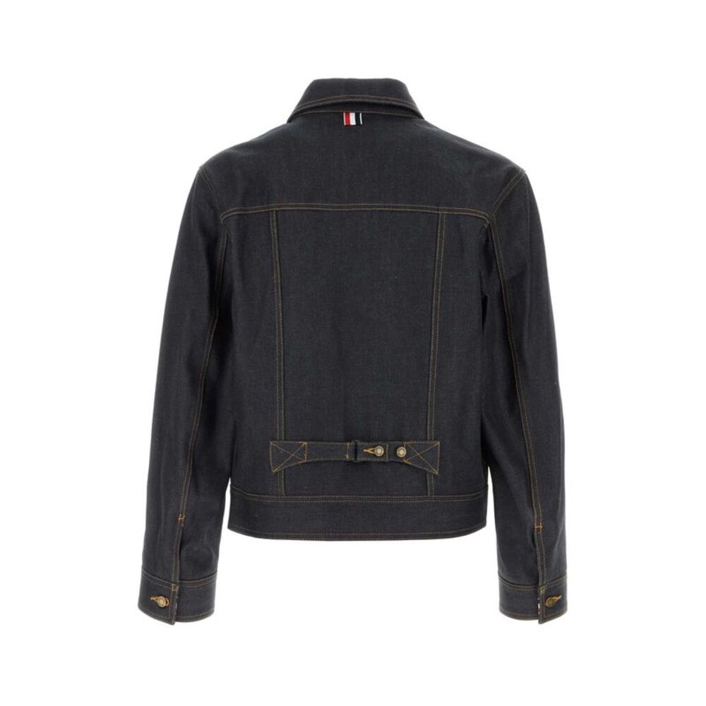 Thom Browne Men Dark Blue Denim Jacket - Picture 2 of 2